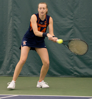 Senior Maddie Kobelt is set to polish off her successful four-year career with two matches over the weekend. 