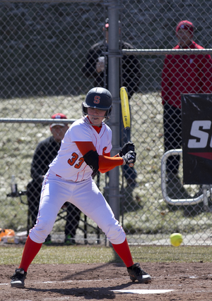 Freshman catcher Nicole Lundstrom has been a key players for the Orange in her first collegiate season. 