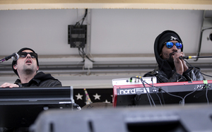 The Knocks, an EDM group, performs Friday afternoon in Walnut Park as part of Mayfest. 