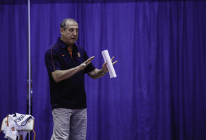 Syracuse has hired six straight men to coach female sports. Leonid Yelin (pictured) is the women's volleyball coach. 