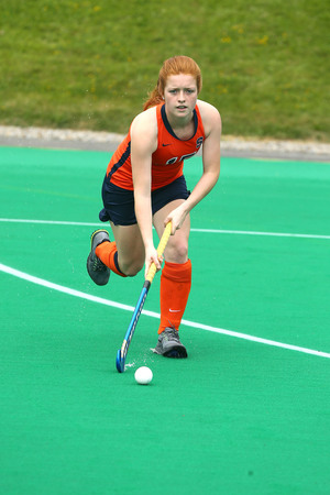 Freshman Zoe Wilson has had to adjust to a more fluid, faster paced style of field hockey in the United States compared to playing at home in Ireland.