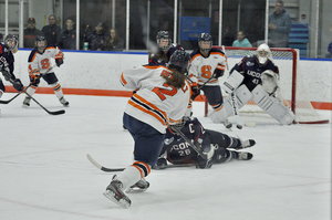 Syracuse outlasted Penn State, 3-2, after three overtimes on Friday. The Orange will face Mercyhurst on Saturday at 3 p.m.