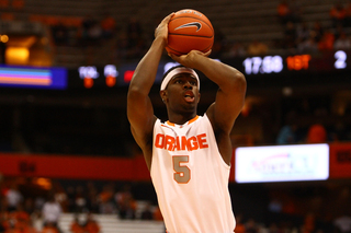C.J. Fair lines up a shot attempt in the Orange's first exhibition game this season.