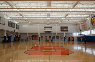 The Melo Center has two courts that can be used only by athlete on the men's and women's basketball teams. The facility is open 24 hours a day and requires card access. 