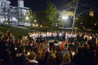 During the Candle Light Vigil, each of the Remembrance Scholars in attendance announced the name of the victim they represented. 