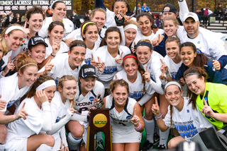 UConn celebrates its second consecutive field hockey national championship. The Huskies beat Syracuse 1-0 at Maryland's Field Hockey & Lacrosse Complex on Sunday in College Park.