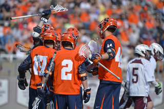 The Syracuse attack converges during its win over Colgate. 