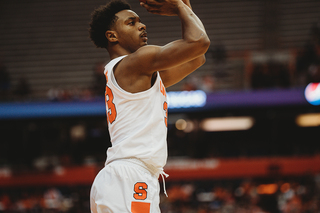 Junior guard Elijah Hughes scored 15 points in 38 minutes. He hit four 3-pointers.