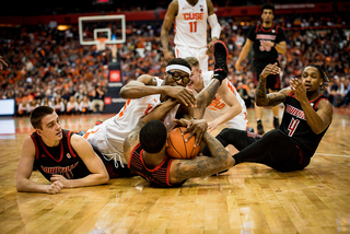 Syracuse led 35-23 at the break and outscored the Cardinals by eight in the second half to surge to a 20-point win. 